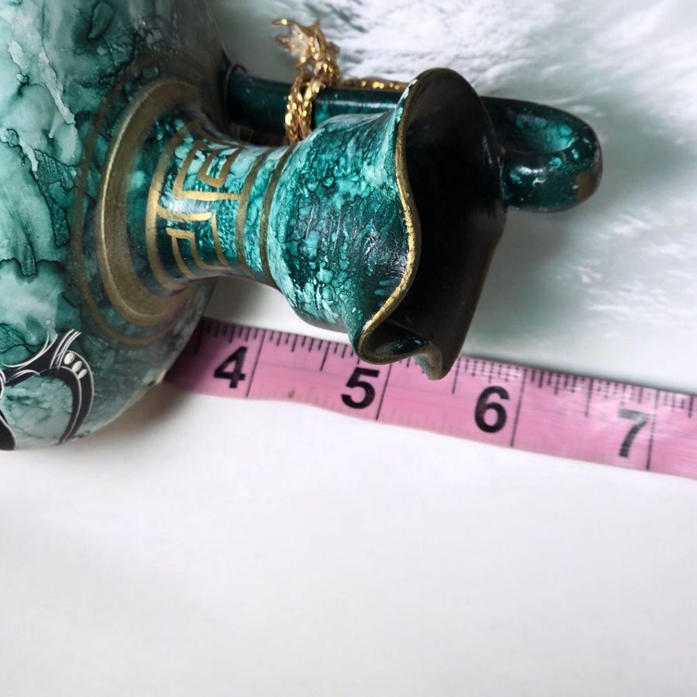 Ancient Greek Art Ceramic vase hand painted and decorated - Teal Vintage - Picture 5 of 7